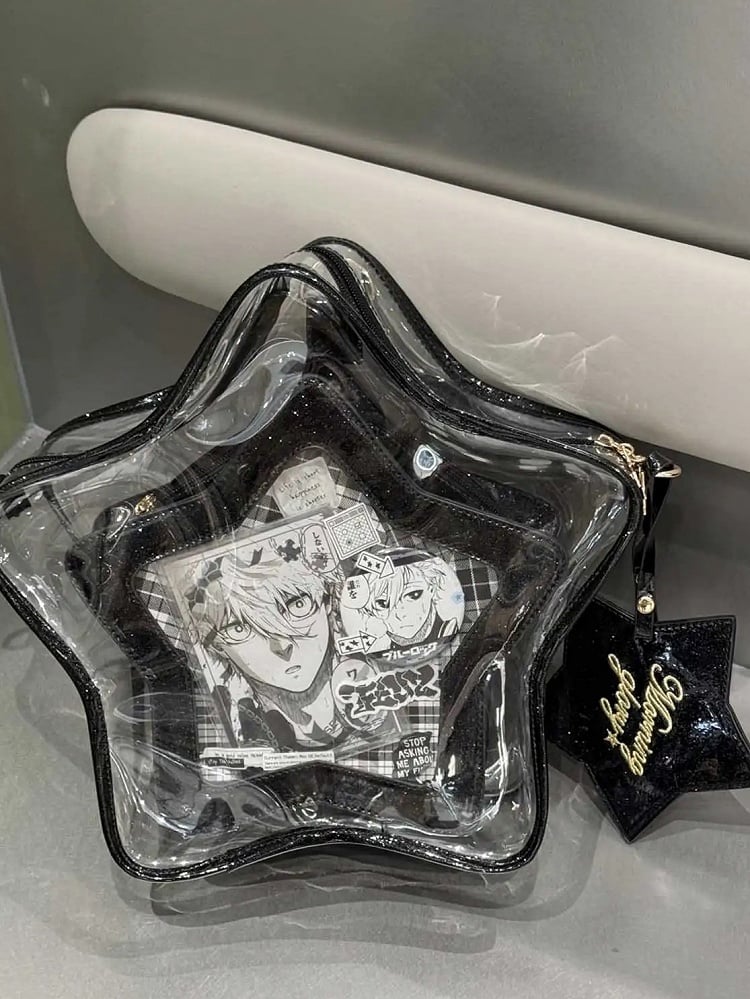 Black PU Star-shaped Ita Bag Set with Detachable Badge Charm