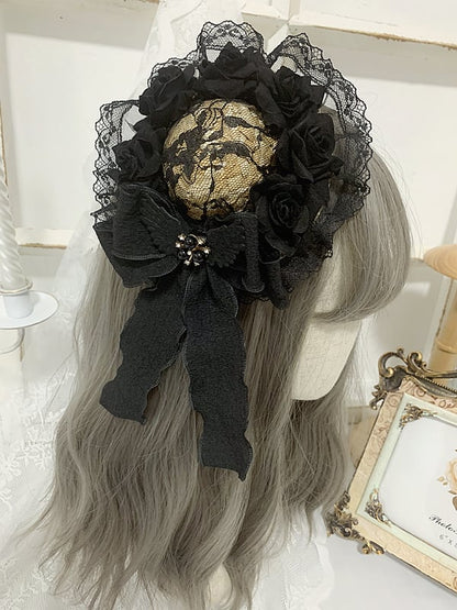 Floral Design Gothic Elegant Bowknot Mini Hat