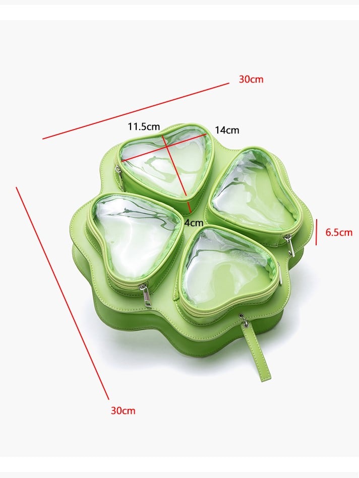 2-way Charming Orange Clover Ita Backpack In Kawaii Style