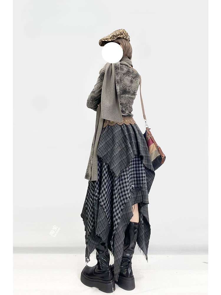 Millard Fashion Handkerchief Hem Grey Wasteland Punk Vintage Skirt