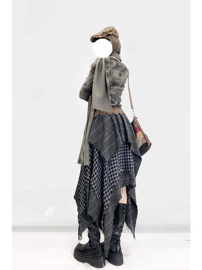 Millard Fashion Handkerchief Hem Grey Wasteland Punk Vintage Skirt