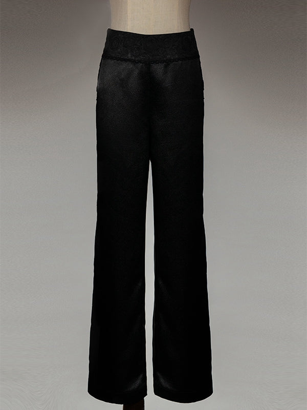 Clearance-Black and Red Prince Outfit Ouji Lolita Full Set -Size M for Bust 98CM Black Long Sleeves Shirt + Waist 74CM Waistcoat + Waist 70-74CM Black Pants