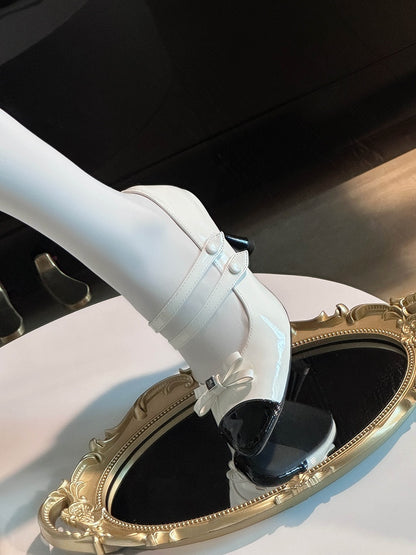 Black and White Chocolate Bow at Top Sweet Lolita High Heels