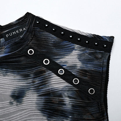 Black and Blue Cyber Tank Top