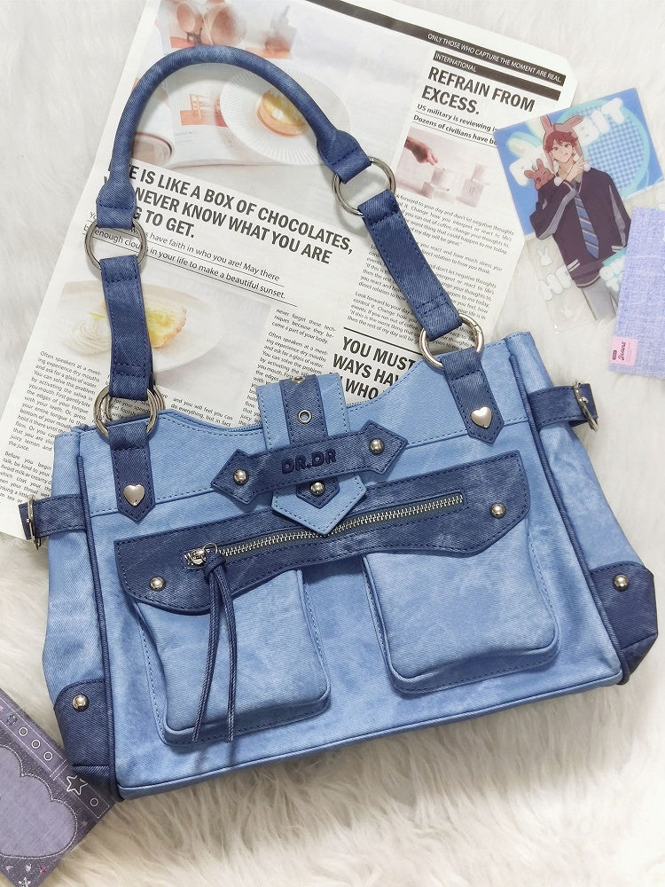 Sky Blue Motorcycle Ita Shoulder Bag