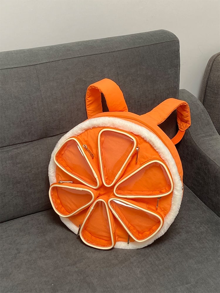 Orange Cute Orange-shaped Backpack Ita Bag