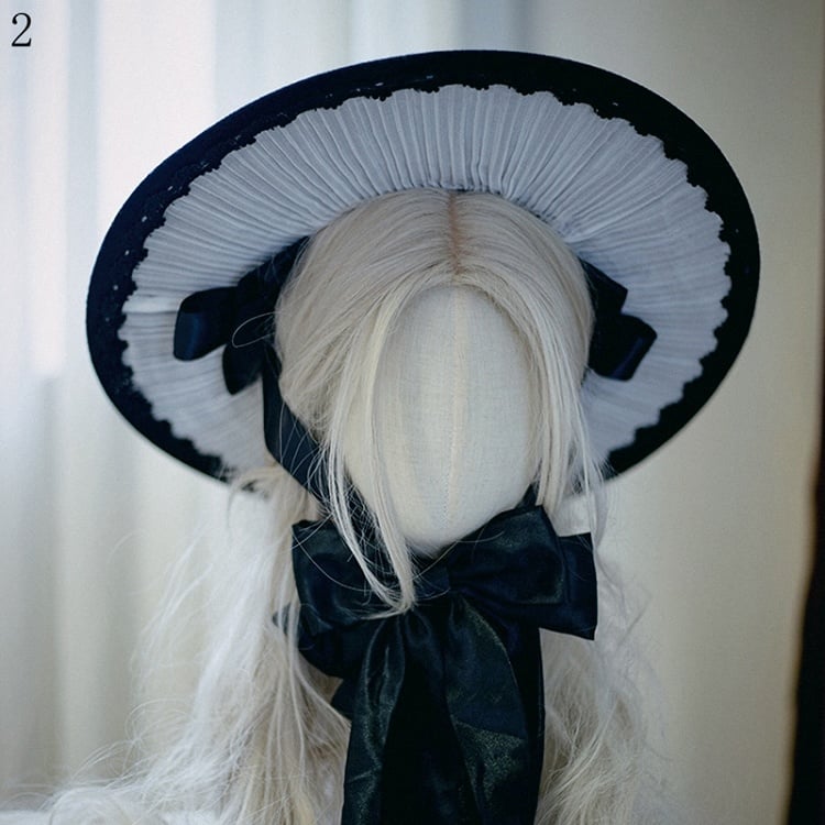 4 Options Black Gothic Lolita Hat