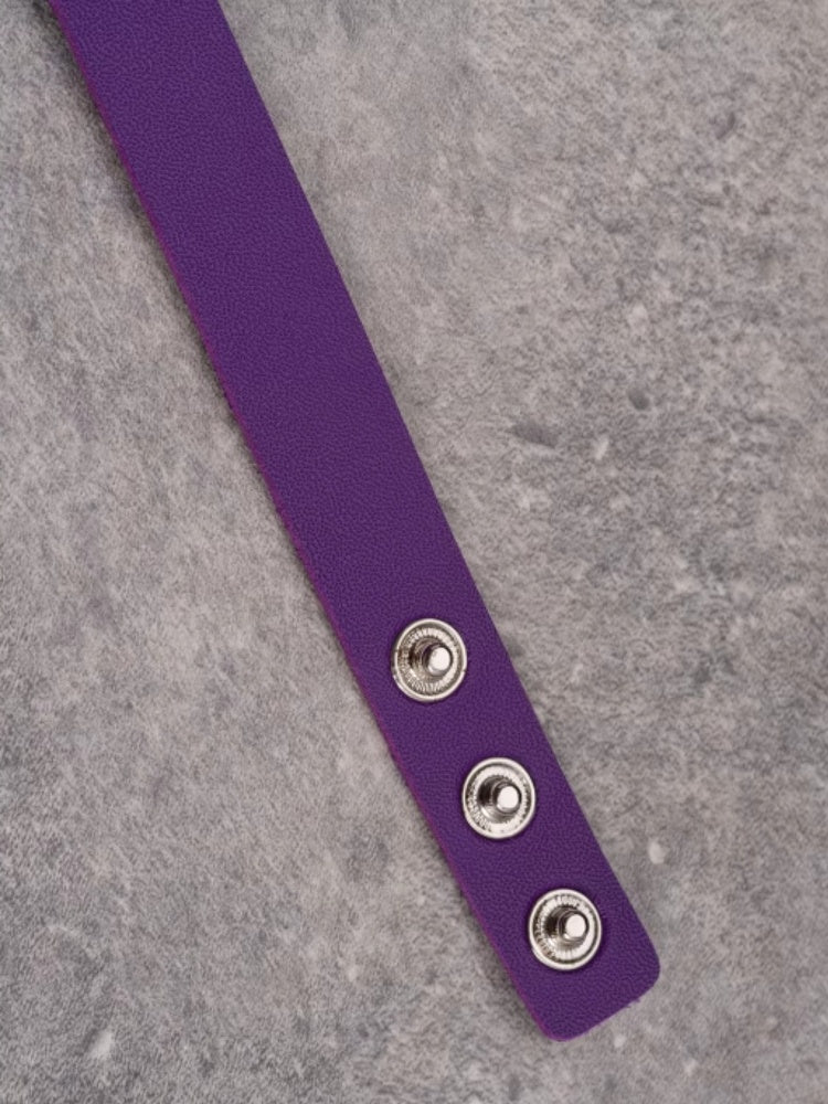 Purple Gothic Cross Pendant Heart Choker