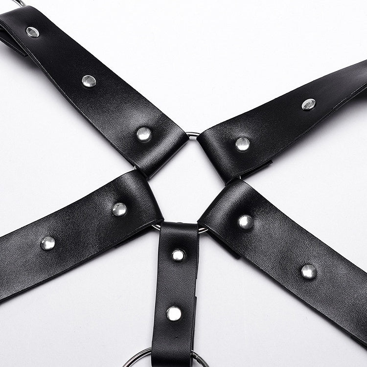 Black Punk PU Harness