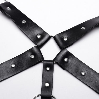 Black Punk PU Harness