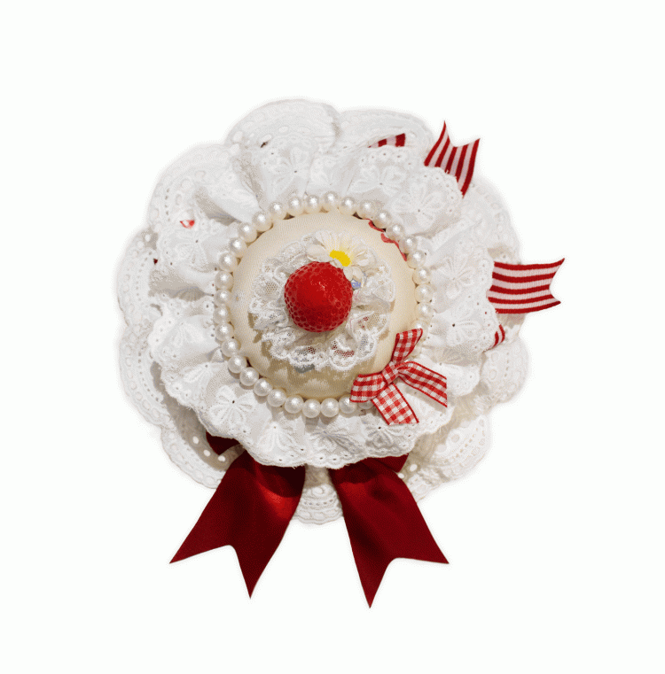 Bowknot Decoration Lace Trim Pink/Yellow/Blue Strawberry Hat