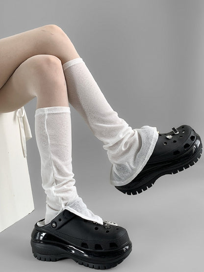 White/Blue Split Cuffs Leg Sleeves