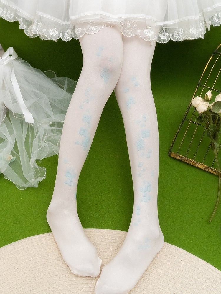 Blue/Green/Gray/Purple Scale Print Design Tights