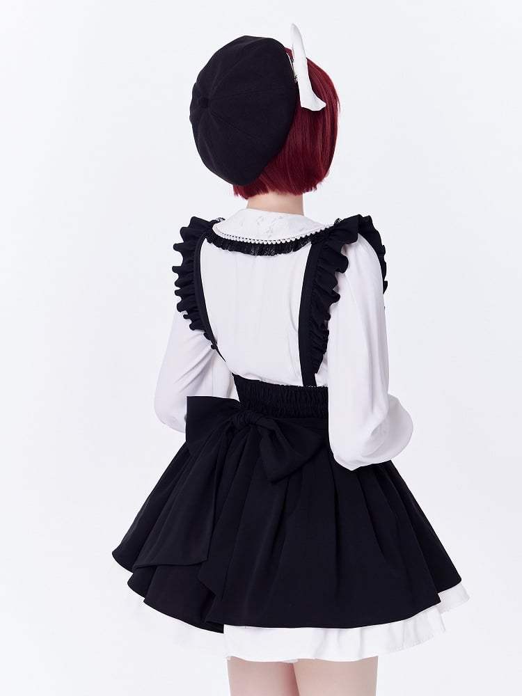 Black and Gray Plaid Jirai Kei Skirt with Removable Straps