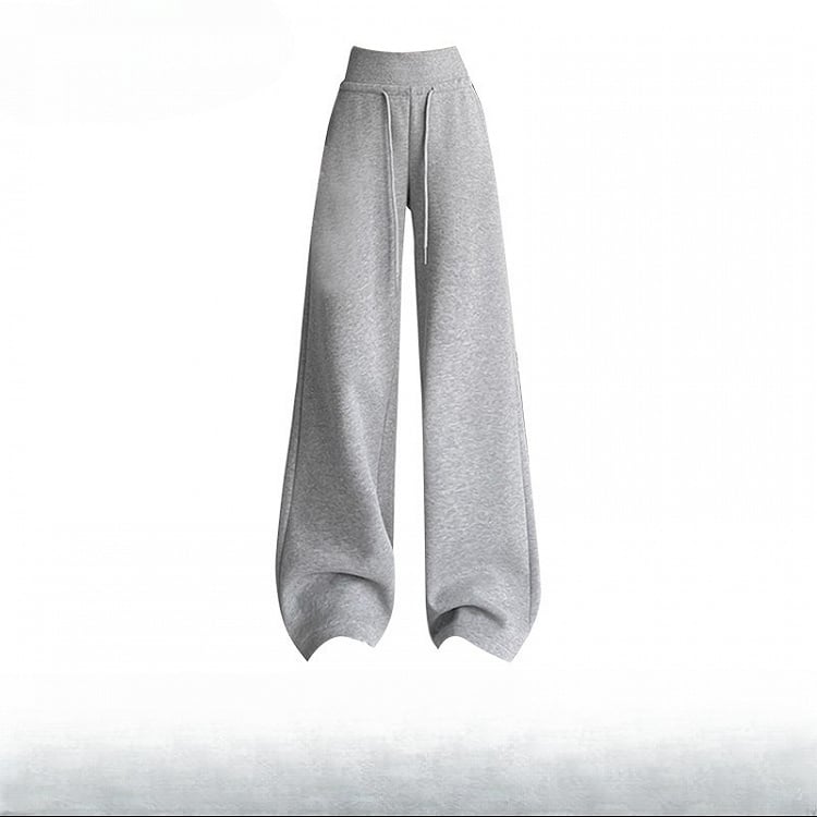 Gray Y2K Bittersweet Wide-leg Cut Pants + Polka-dot Pattern Lace Trim Tiered Skirt