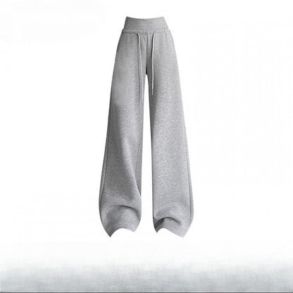 Gray Y2K Bittersweet Wide-leg Cut Pants + Polka-dot Pattern Lace Trim Tiered Skirt