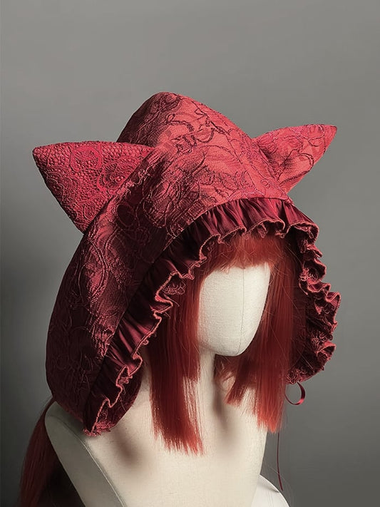 Clearance-Red Cat Ears Hood