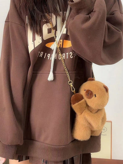 Cute Capybara Brown 21cm/30cm/45cm Plush Backpack/Crossbody