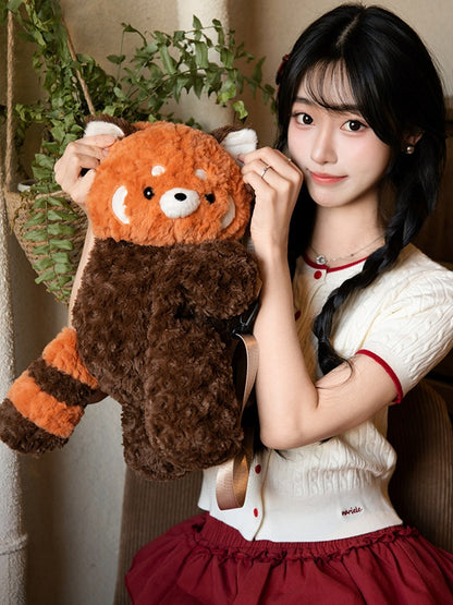 Cute Red Panda Brown 40cm Plush Backpack/Crossbody Bag