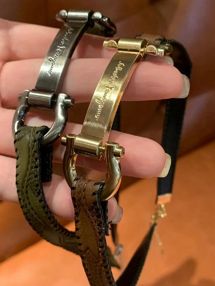 Y2K Brown/Dark Green PU Wasteland Punk Choker