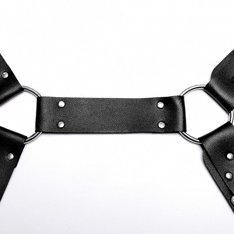 Black Punk PU Harness