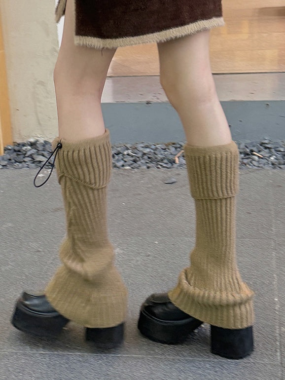 8 Options Drawstring Knitted Leg Warmers