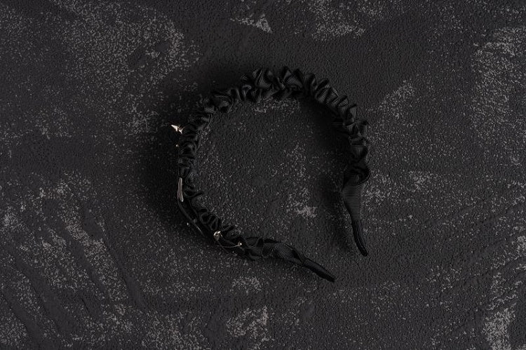 Stud Detail Black Gothic Ruffle KC