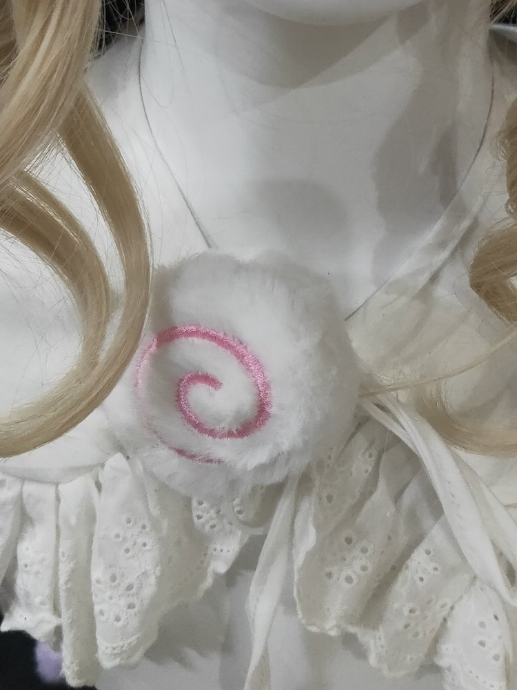 White&Pink Plush Hairclip