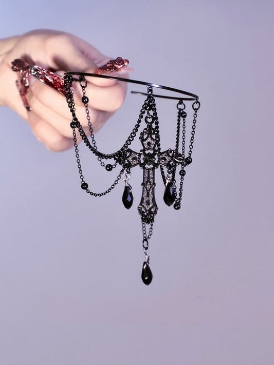 Cyberpunk Black Gothic Cross Chain Armlet