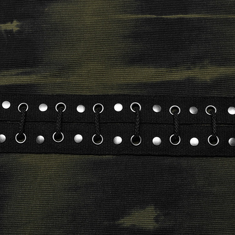 Black and Green Sexy Printed Dress