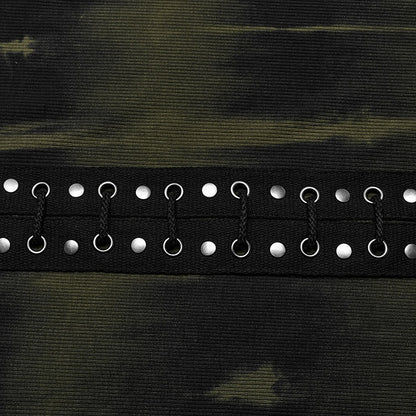 Black and Green Sexy Printed Dress