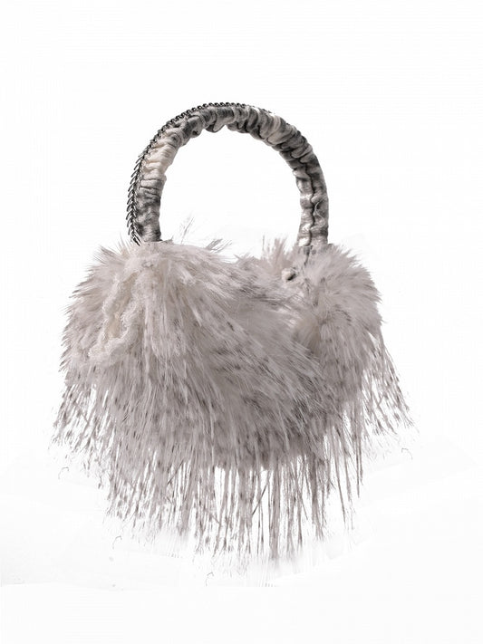 Coffee Gothic Fishbone Design Shaggy Earmuffs