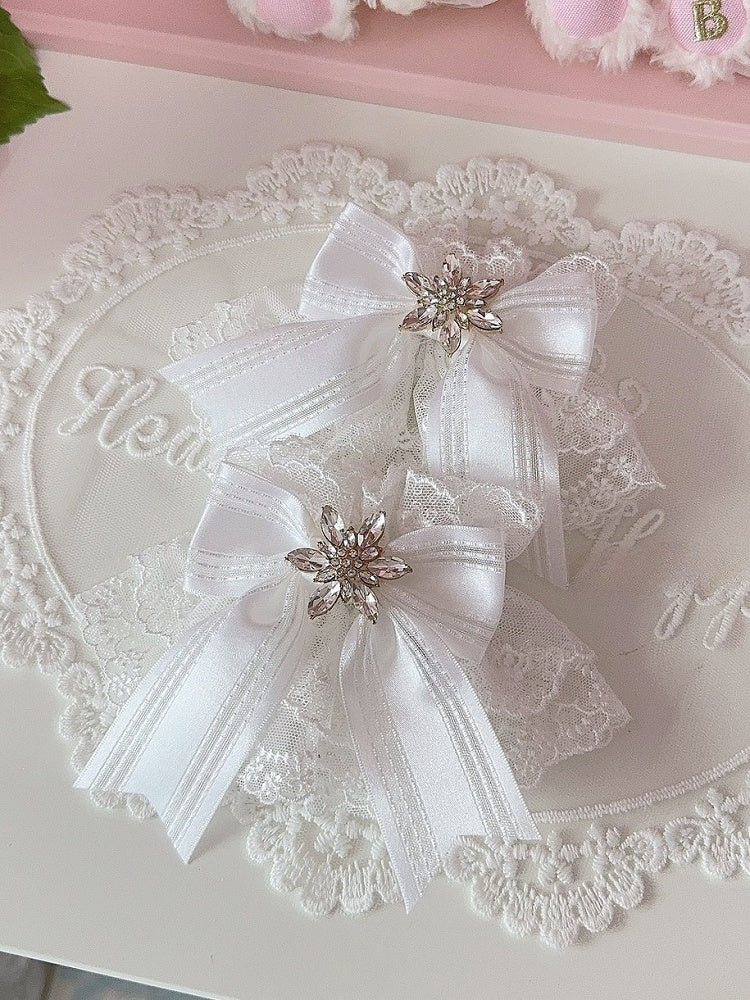 5 Color Options Rhinestone Snow Decorated Bowknot Wrist Cuffs