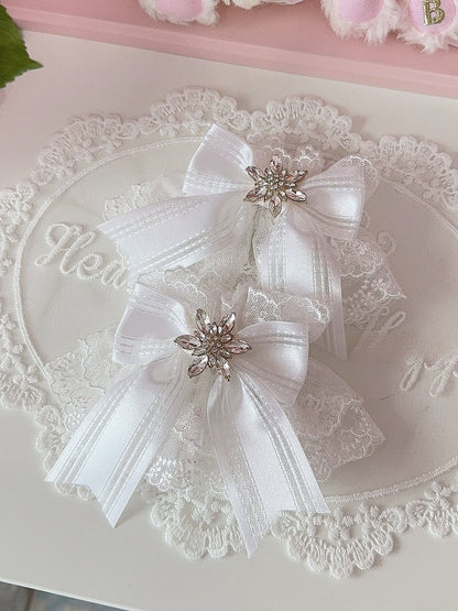 5 Color Options Rhinestone Snow Decorated Bowknot Wrist Cuffs