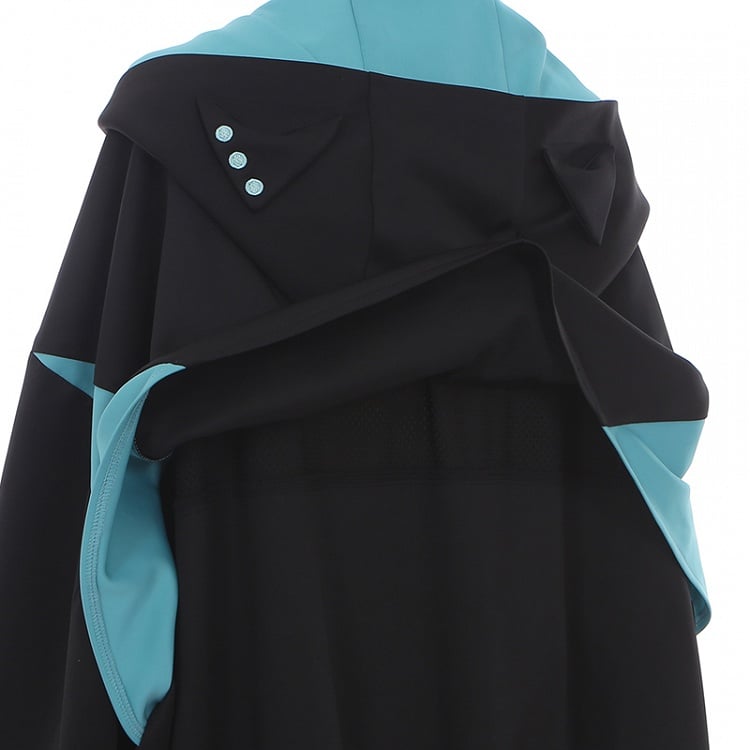 Black and Blue Futuristic Techwear Cyberpunk Hooded Jacket