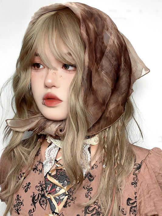 Dark Brown Y2K Tie-dyed Scarf