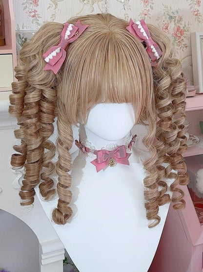 Pink Heart Details Bowknot Hairclip