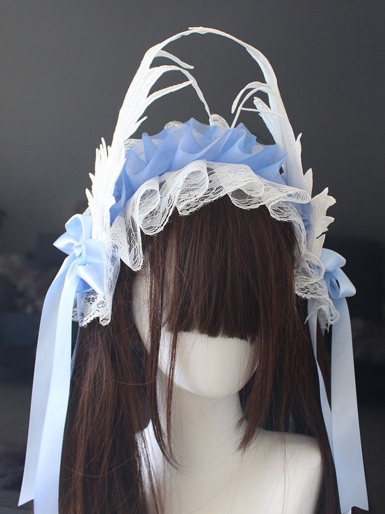 5 Color Options Wing Design Bowknot Details Ruffled Haircband