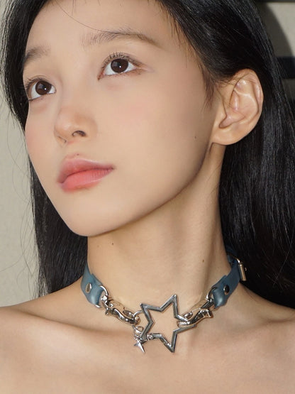 Green/Blue Punk Star Choker