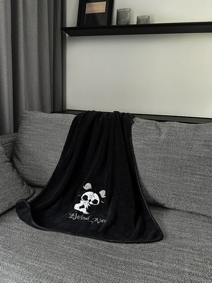 Black and White Grim Reaper Gothic Bath Towel