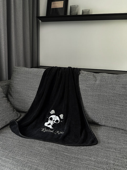Black and White Grim Reaper Gothic Bath Towel
