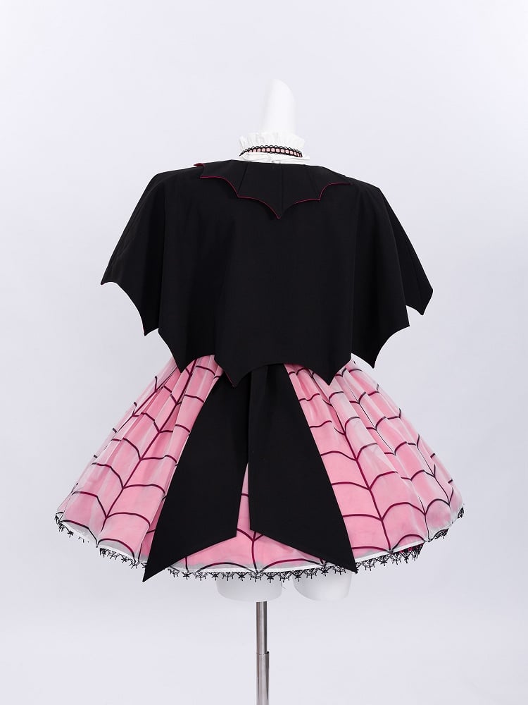 Fanart Fashion Outfit Hot Pink Under Bust Dress + Shirt + Cape + Leg Sleeves Full Set