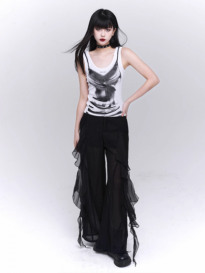 White/Black Glomorous Slim-fitting Tank Top