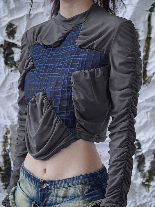 Punk Star Design Dark Grey Long Sleeves Top