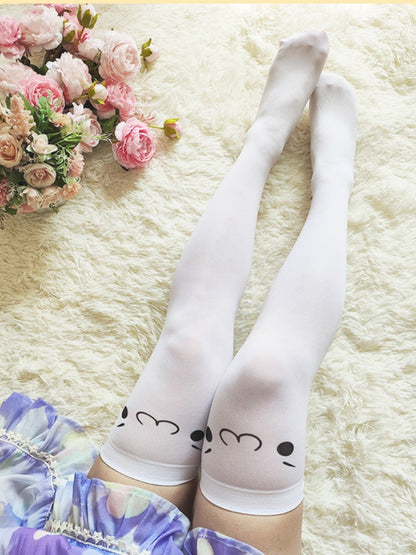 6 Options White Sweet Over Knee Stockings