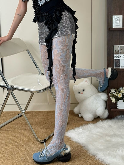 5 Color Options Y2K Asymmetrical Design Tights