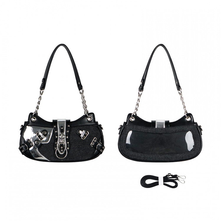 Black Skeleton Kitty Ita Bag