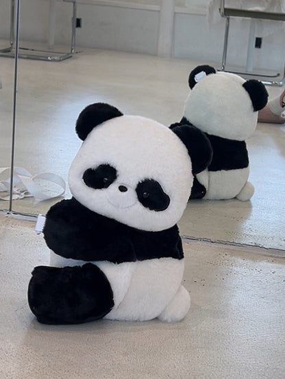 Cute Giant Panda Black and White 42cm Plush Backpack/Crossbody