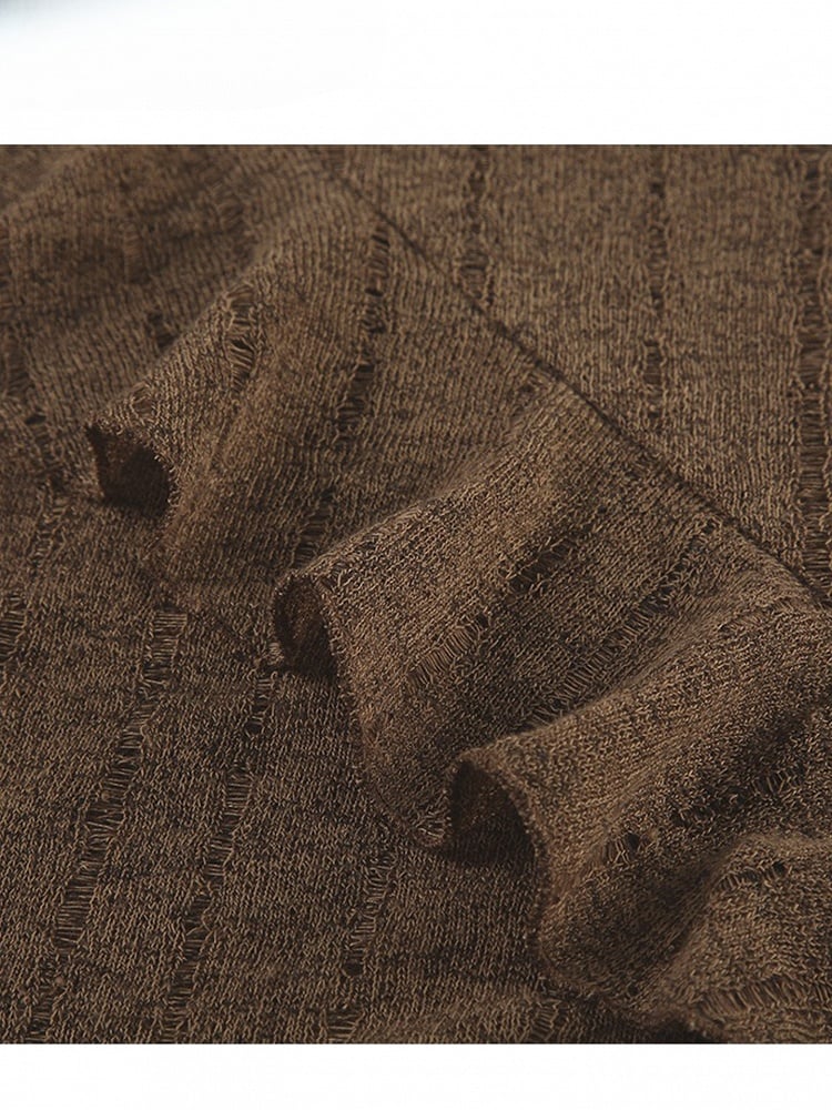 Brown Millard Fashion Asymmetrical Hem Cami Dress + Bell Sleeves Cardigan + White Asymmetrical Hem Skirt