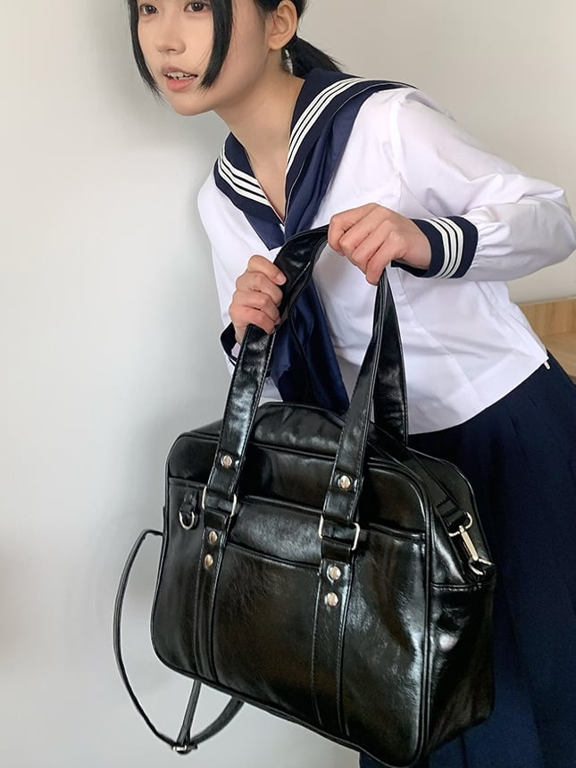 Black JK Uniform Bag – 3 Ways to Wear: Crossbody, Shoulder, or Hand